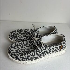 Hey Dude Wendy Leopard Print Casual Shoes